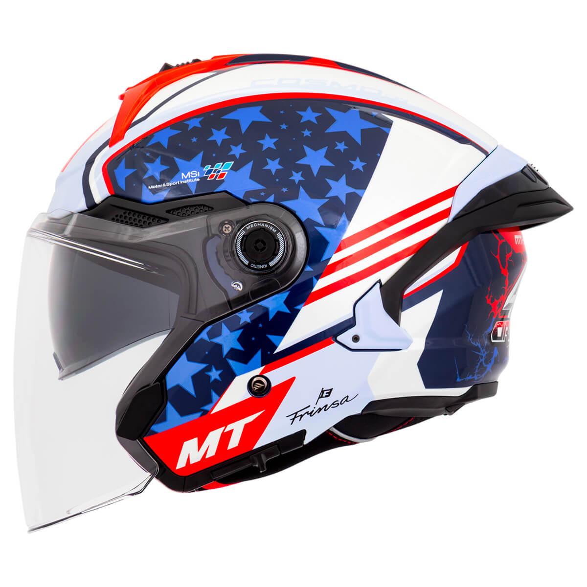 Capacete MT Cosmo SV Ivan Ortola GP Americas C7 Branco Azul